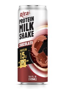Protein Milkshake Drink Chocolate Flavor 320ml Sleek Can