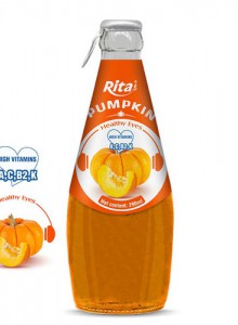 Fresh natural 290ml glass bottle Pumpkin fruit juice 