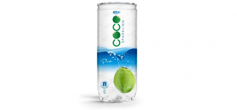 Pure sparking coconut water 250ml Pet Can 