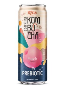 Rita Sparkling Kombucha Peach Flavour with Prebiotic 320ml Can