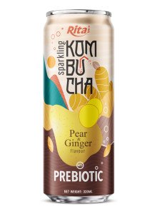 Rita Sparkling Kombucha Pear & Ginger Flavour with Prebiotic 320ml Can
