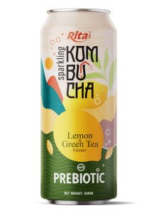 Rita Sparkling Kombucha Lemon & Green Tea Flavour with Prebiotic 320ml Can