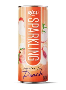 250ml Sleek Can Sparkling Jasmine Tea Peach Flavor