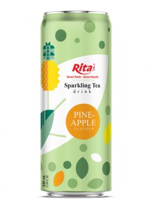 Tea Sparkling drink non alcoholic pineapple flavour 330ml sleek can