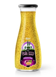 OEM Wholesale glass Chia Seed drink plus passion flavour 1L