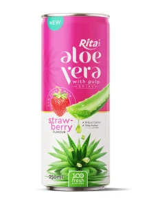 Aloe Vera with Pulp Strawberry Flavor 250ml Can