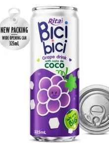 Bici Bici 325ml Grape drink with nata de Coco (wide opening can) Bici Bici 325ml Grape drink with nata de Coco (wide opening can)