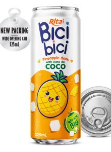 Bici Bici 325ml Pineapple drink with nata de Coco (wide opening can) Bici Bici 325ml Pineapple drink with nata de Coco (wide opening can)