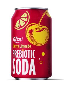 Cherry Limeade Prebiotic Soda 330ml short can