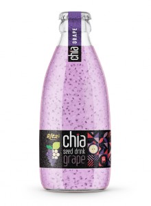 Chia Seed Drink With Grape Flavor 250ml Glass Bottle