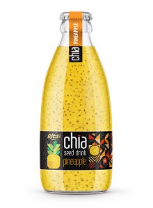 Chia Seed Drink With Pineapple Flavor 250ml Glass Bottle