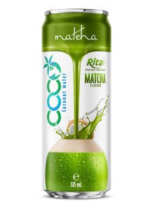 Coconut water with Matcha Flavor 325ml Sleek Can Coconut water with Matcha Flavor 325ml Sleek Can