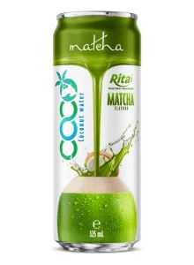 Coconut water with Matcha Flavor 325ml Sleek Can Coconut water with Matcha Flavor 325ml Sleek Can