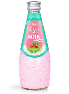 fruit juice brands strawberry with Basil seed Milk 290ml