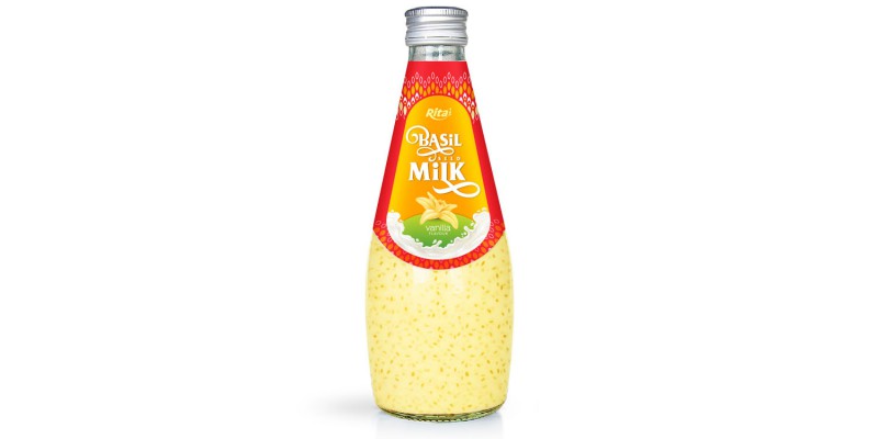 fruit juice brands vanilla with Basil seed Milk 290ml