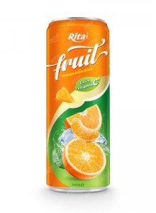 OEM fruit orange juice enrich vitamin C in 320ml can