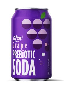 Grape Flavor Prebiotic Soda 330ml short can