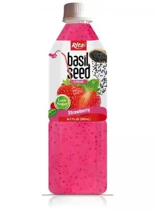 Low Sugar Basil Seed Drink Strawberry Flavor