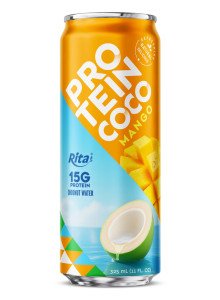 RITA Mango Flavored Protein Coconut Water 325ml Can with 15g Protein RITA Mango Flavored Protein Coconut Water 325ml Can with 15g Protein