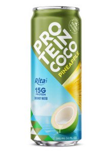 RITA Pineapple Flavored Protein Coconut Water 325ml Can with 15g Protein RITA Pineapple Flavored Protein Coconut Water 325ml Can with 15g Protein