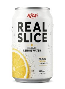 Sparkling Lemon Water with Real Fruit Slices 325ml Can