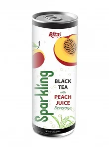 sparkling blackteawithpeachjuicebeverage