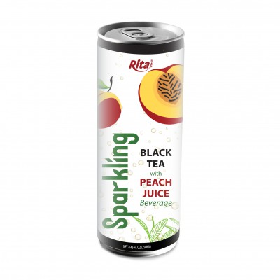 sparkling blackteawithpeachjuicebeverage