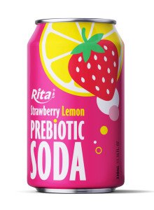 Strawberry Lemon Prebiotic Soda 330ml short can