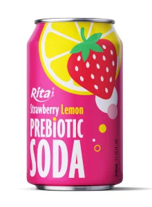 Strawberry Lemon Prebiotic Soda 330ml short can Strawberry Lemon Prebiotic Soda 330ml short can